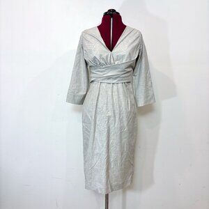 Franco Mirabelli Pencil Dress 3/4 Slevees V-neck Dress sz 6
